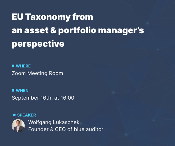 Banner 2 EU Taxonomy from an asset & portfolio manager’s perspective Banner 2 EU Taxonomy from an asset & portfolio manager’s perspective